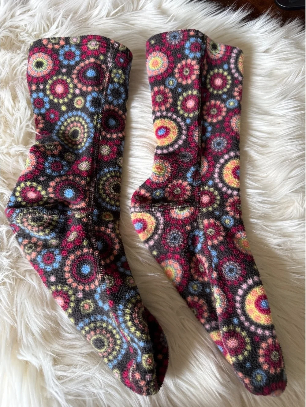 Cozy Multicolor Patterned Fleece Socks